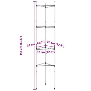 Tomatenkäfig 2 Stk. 154 cm Stahl und PP