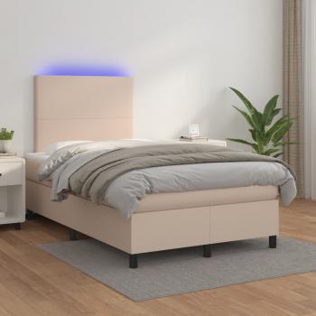 ARDEBO.de - Boxspringbett mit Matratze & LED Cappuccino-Braun 120x200cm