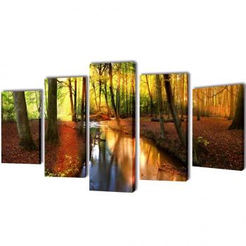 ARDEBO.de - Bilder Dekoration Set Wald 100 x 50 cm