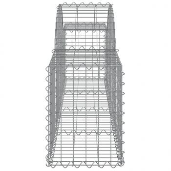 Gabionen mit Hochbogen 13 Stk. 200x30x40/60 cm Verzinktes Eisen