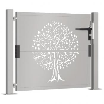 Gartentor 105x80 cm Cortenstahl Baum-Design