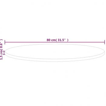 Runde Tischplatte Ø80x1,5 cm Unbehandeltes Massivholz Eiche