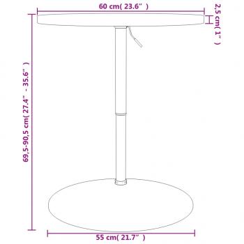 Bartisch Ø60x90,5 cm Massivholz Eiche