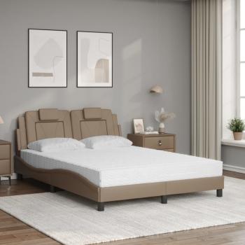 Bett mit Matratze Cappuccino-Braun 140x200 cm Kunstleder