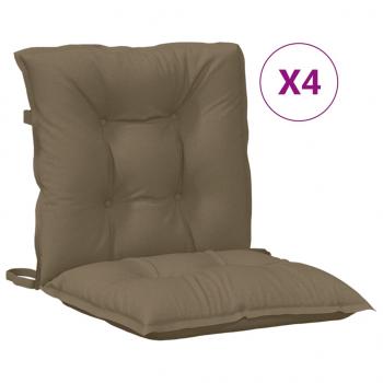 Niedriglehner-Auflagen 4 Stk. Melange Taupe 100x50x7 cm Stoff