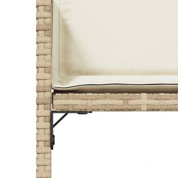 Gartenstühle mit Kissen 4 Stk. Beige Poly Rattan