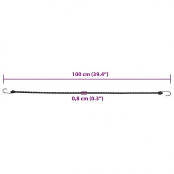 Gummiseile Reflektierend mit Haken 25 Stk. 100 cm