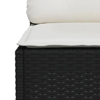 5-tlg. Garten-Sofagarnitur mit Kissen Schwarz Poly Rattan