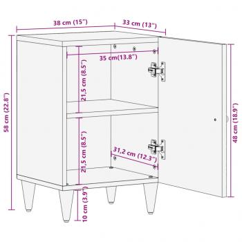 Badschrank 38x33x58 cm Massivholz Mango