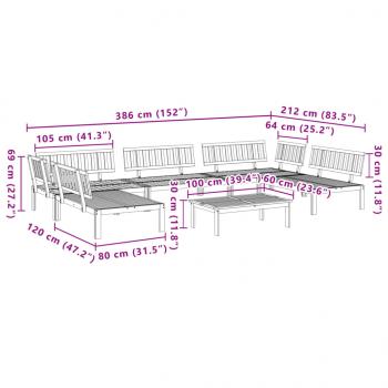 6-tlg. Garten-Sofagarnitur aus Paletten Massivholz Akazie