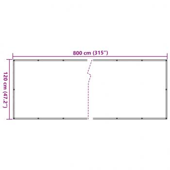 Garten-Sichtschutz Weiß 800x120 cm PVC