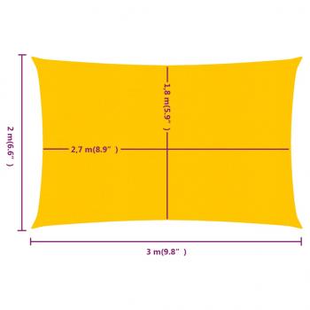 Sonnensegel 160 g/m² Rechteckig Gelb 2x3 m HDPE