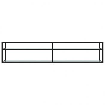 TV-Schrank Weiß Marmor-Optik 200x40x40,5 cm Hartglas