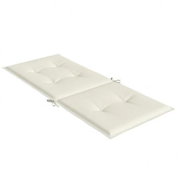 Hochlehner-Auflagen 2 Stk. Melange Creme 120x50x4 cm Stoff