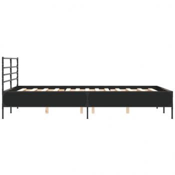 Bettgestell Schwarz 140x190 cm Holzwerkstoff und Metall