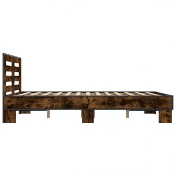 Bettgestell Räuchereiche 135x190 cm Holzwerkstoff und Metall