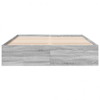 Bettgestell Grau Sonoma 150x200 cm Holzwerkstoff