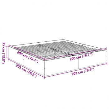 Bettgestell Grau Sonoma 200x200 cm Holzwerkstoff