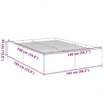 Bettgestell Grau Sonoma 140x190 cm Holzwerkstoff