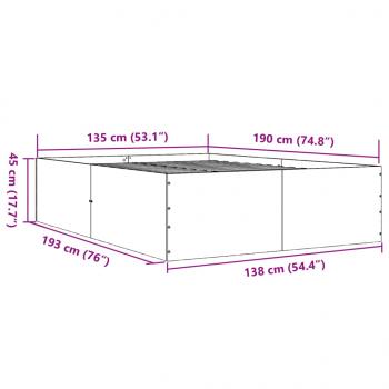 Bettgestell Schwarz 135x190 cm Holzwerkstoff