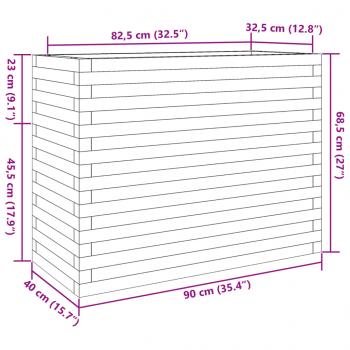 Pflanzkübel Wachsbraun 90x40x68,5 cm Massivholz Kiefer