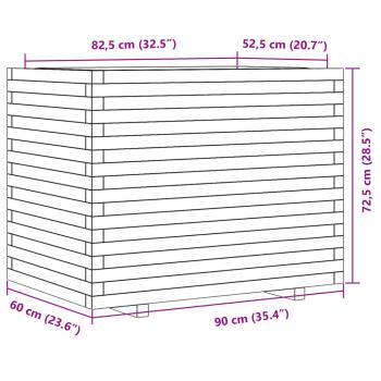 Pflanzkübel Wachsbraun 90x60x72,5 cm Massivholz Kiefer