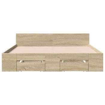 Bettgestell mit Schubladen Sonoma-Eiche 135x190cm Holzwerkstoff