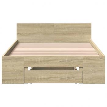 Bettgestell mit Schublade Sonoma-Eiche 100x200 cm Holzwerkstoff