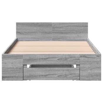 Bettgestell mit Schublade Grau Sonoma 90x200 cm Holzwerkstoff