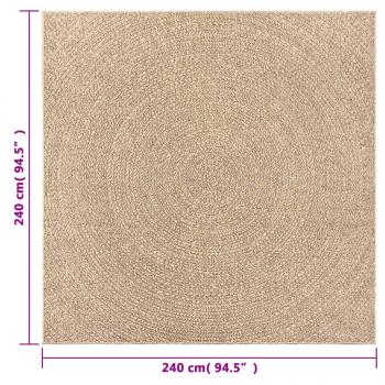 Teppich ZIZUR 240x240 cm Jute-Optik Indoor und Outdoor