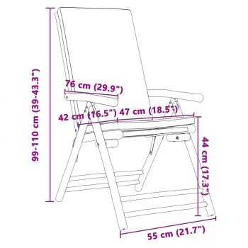 3-tlg. Bistro-Set Klappbar mit Dunkelgrauen Kissen Bambus