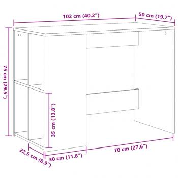 Schreibtisch Weiß 102x50x75 cm Holzwerkstoff