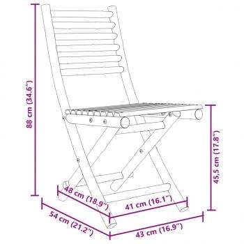 Gartenstühle 8 Stk. Klappbar 43x54x88 cm Bambus