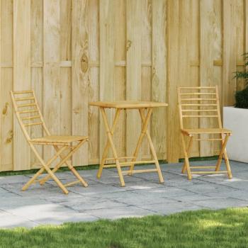 ARDEBO.de - 3-tlg. Bistro-Set Bambus