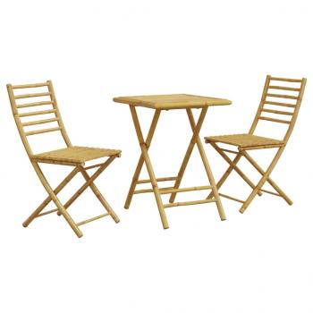 3-tlg. Bistro-Set Bambus