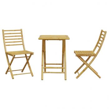 3-tlg. Bistro-Set Bambus