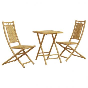 3-tlg. Bistro-Set Bambus