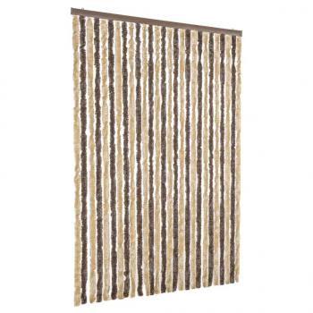 Fliegenvorhang Dunkelbraun und Beige 118x220 cm Chenille