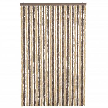 Fliegenvorhang Dunkelbraun und Beige 118x220 cm Chenille