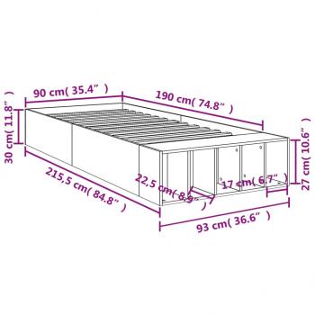 Bettgestell Weiß 90x190 cm Holzwerkstoff