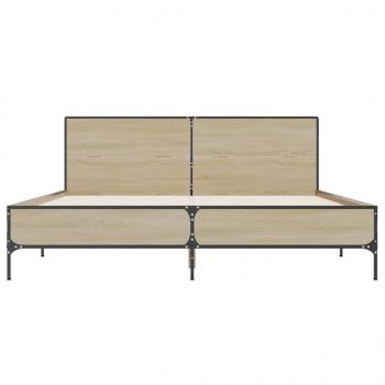 Bettgestell Sonoma-Eiche 135x190 cm Holzwerkstoff und Metall