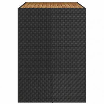 Gartentisch mit Holzplatte Schwarz 145x80x110 cm Poly Rattan