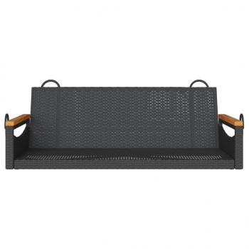 Hängebank Schwarz 109x62x40 cm Poly Rattan