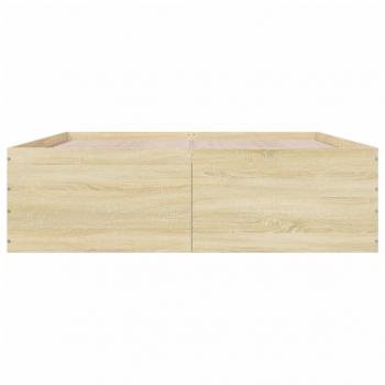 Bettgestell Sonoma-Eiche 150x200 cm Holzwerkstoff