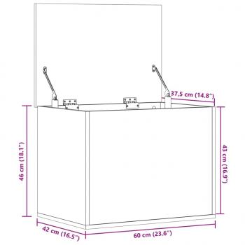 Truhe Grau Sonoma 60x42x46 cm Holzwerkstoff