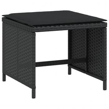 Gartenhocker mit Kissen 4 Stk. Schwarz 40x40x35 cm Poly Rattan