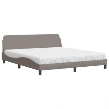 Bett mit Matratze Taupe 180x200 cm Stoff