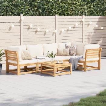 ARDEBO.de - 6-tlg. Garten-Lounge-Set mit Kissen Massivholz Akazie