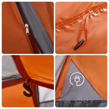 Kuppel-Campingzelt 4 Personen Grau und Orange Quick Release