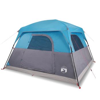 Campingzelt 4 Personen Blau Wasserdicht